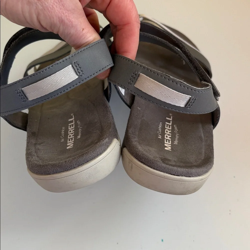 Merrell Charcoal Leather  Velcro Ankle strap sandal Size 10